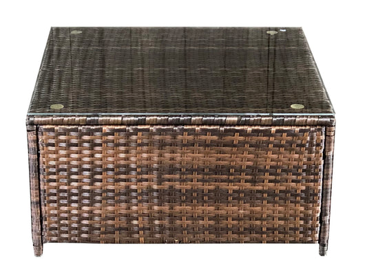 SUNSHINE WICKER GLASS TOP TABLE
