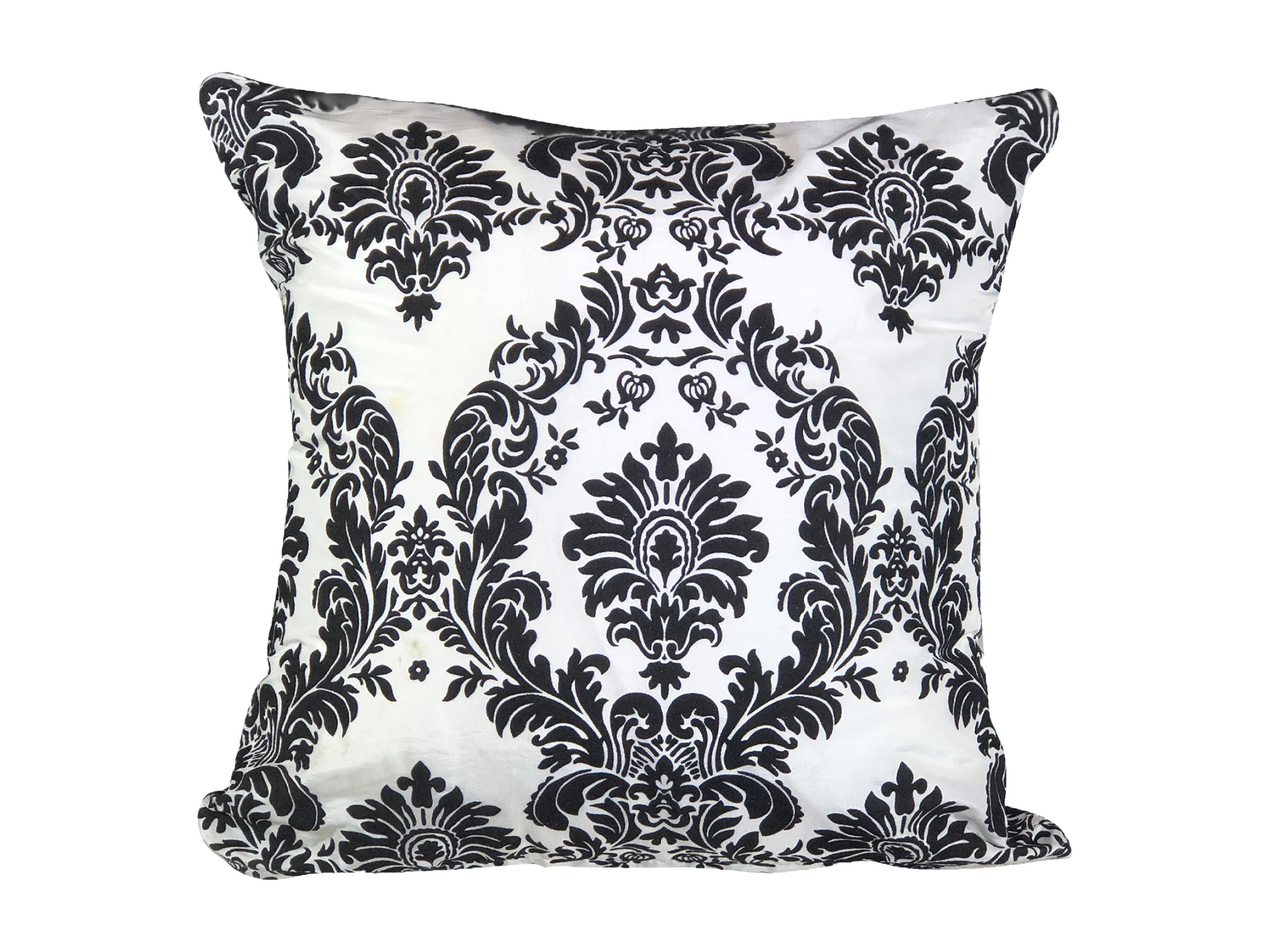 TEXTURED EMBOSSED PILLOW - BLACK ON WHITE
