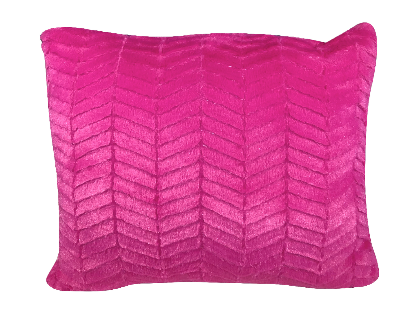 TEXTURED PLUSH PILLOW - FUCHSIA CHEVRON