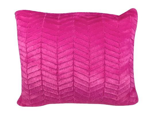 TEXTURED PLUSH PILLOW - FUCHSIA CHEVRON