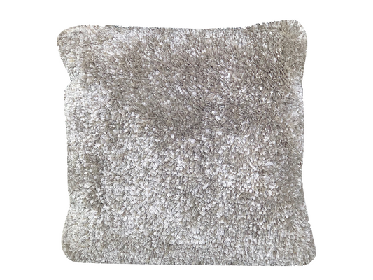 TEXTURED PLUSH PILLOW - WARM GREY