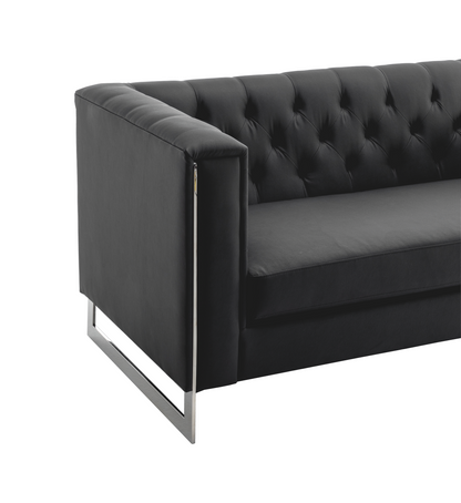 METRO CHROME SOFA - BLACK
