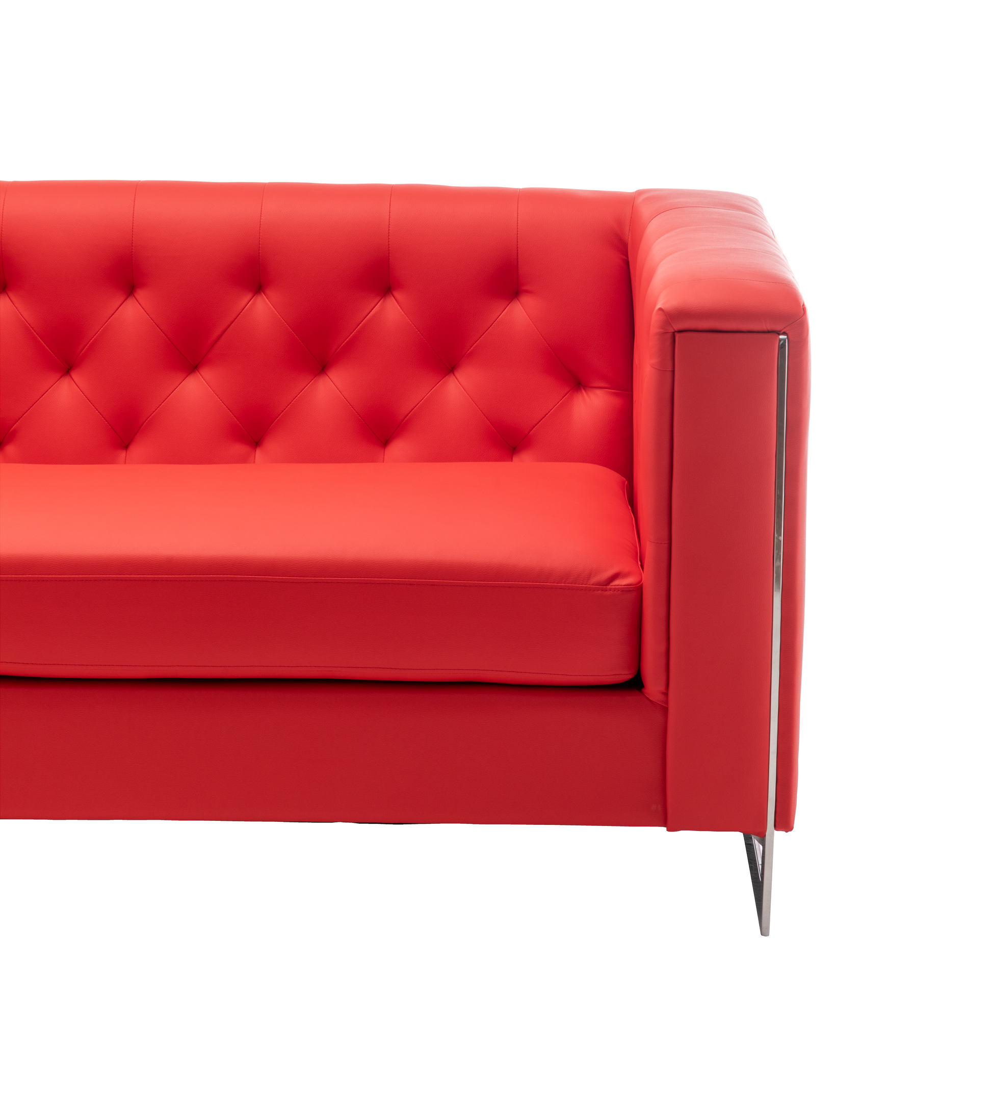 METRO CHROME SOFA - RED