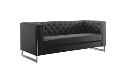 METRO CHROME SOFA - BLACK